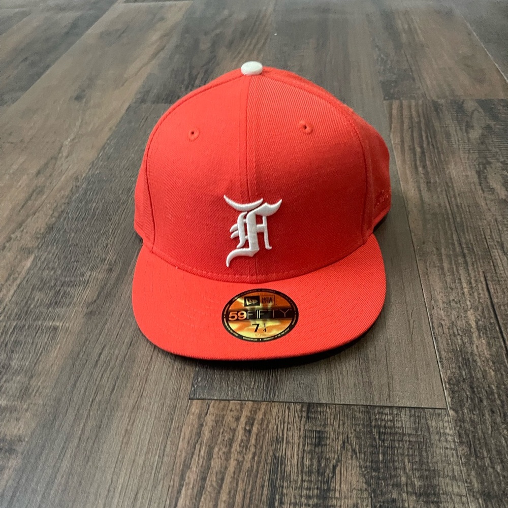 Orange New era fear of god fitted cap 7 1/4